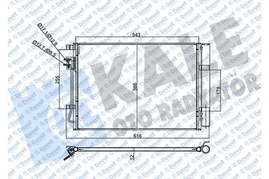 KALE 358445 Klima Radyatoru Hyundai I20 08>15 1.2/1.4 Kurutucu Ile [Brazing Al/Al] [527x366x12]